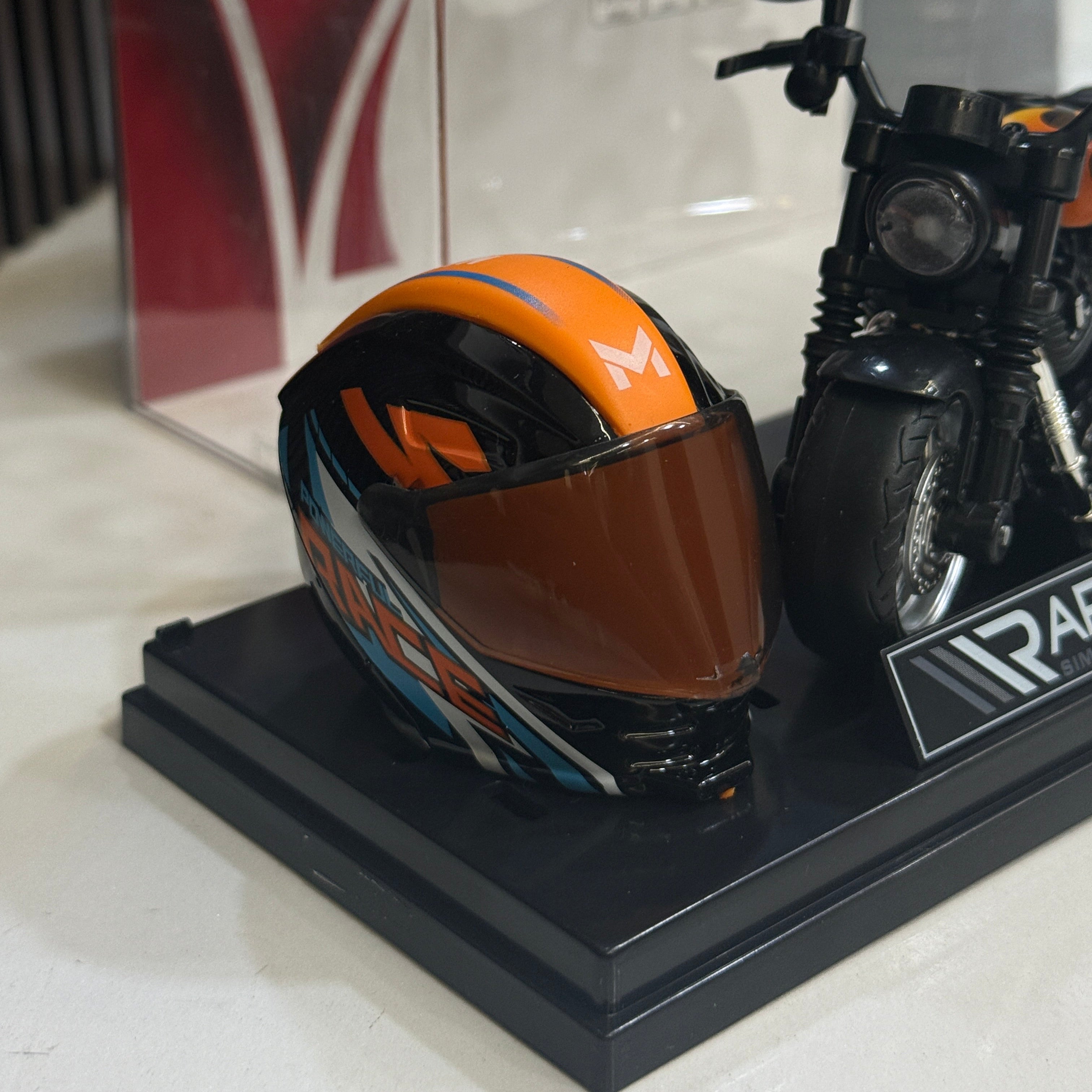 Harley Davidson 1:14 Scale model with helmet