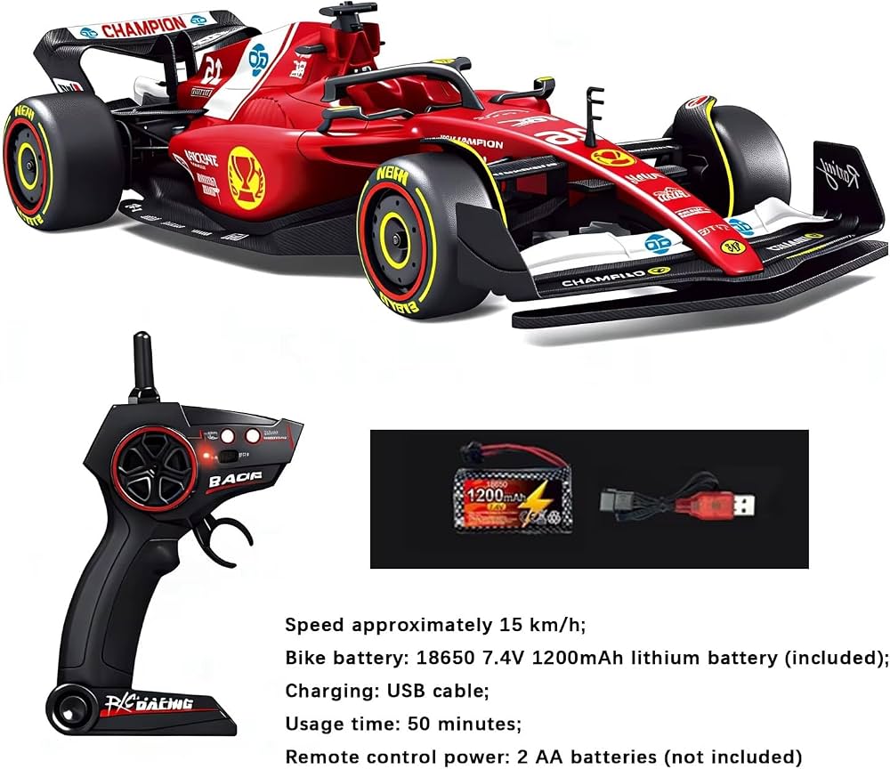 1:10 Scale Ferrari F1 RC Car 2.4GHz High Speed 15KM/H Remote Control Racing Car