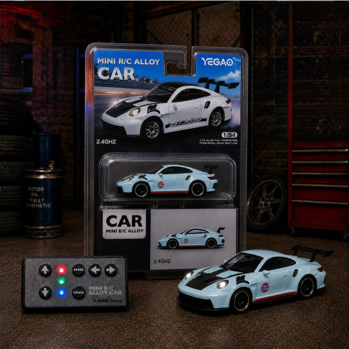 Porsche 911 Gt3 Rs Mini Rc Alloy Drift Car 1:64 scale