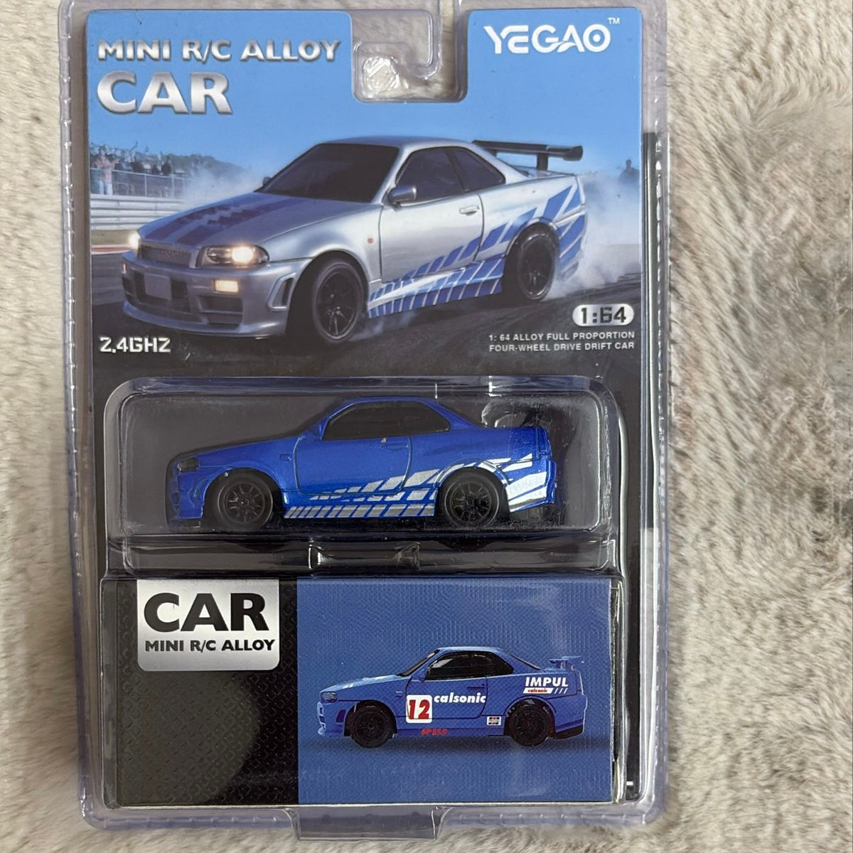 Nissan Skyline GTR R-34 RC Alloy Drift Car 1:64 Scale